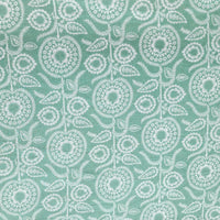 Pure Cotton Mint Green With Flower Creeper Screen Print Fabric Pure Cotton Mint Green With Flower Creeper Screen Print Fabric
