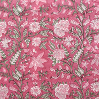Pure Cotton Jaipuri Dusky Pink With Flower Jaal Hand Block Print Fabric Pure Cotton Jaipuri Dusky Pink With Flower Jaal Hand Block Print Fabric