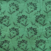 Pure Cotton Dabu Green With Floral Design Hand Block Print Fabric Pure Cotton Dabu Green With Floral Design Hand Block Print Fabric