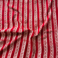 Modal Cotton Bagru Red With Cream Design Stripes Hand Block Print Fabric Modal Cotton Bagru Red With Cream Design Stripes Hand Block Print Fabric