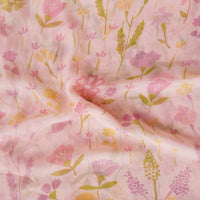 Pure Chiffon Light Pink With Flower Motif Fabric Pure Chiffon Light Pink With Flower Motif Fabric