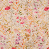 Pure Chiffon Yellowish Pink With Flower Creeper Fabric Pure Chiffon Yellowish Pink With Flower Creeper Fabric