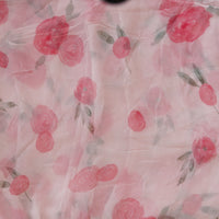 Pure Chiffon Light Pink With Pink Roses Fabric Pure Chiffon Light Pink With Pink Roses Fabric