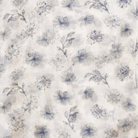 Pure Chiffon White With Blue Flower Motif Fabric Pure Chiffon White With Blue Flower Motif Fabric