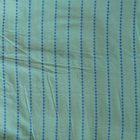 Pure Cotton Handloom Mint Green With Blue Design Stripes Woven Fabric Pure Cotton Handloom Mint Green With Blue Design Stripes Woven Fabric