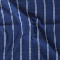 Pure Cotton Handloom Navy Blue With White Design Stripes Woven Fabric Pure Cotton Handloom Navy Blue With White Design Stripes Woven Fabric