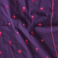 Pure Cotton Flex Purple And Pink Flower Motifs With Border Embroidery Fabric Pure Cotton Flex Purple And Pink Flower Motifs With Border Embroidery Fabric