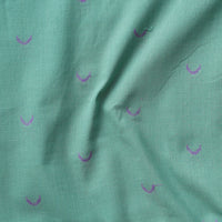 Pure Cotton Handloom Mint Green With Purple Half Moon Woven Fabric Pure Cotton Handloom Mint Green With Purple Half Moon Woven Fabric