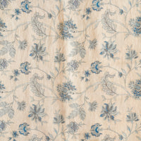 Mogra Chanderi Chiku With Blue Flower Jaal Printed Fabric Mogra Chanderi Chiku With Blue Flower Jaal Printed Fabric