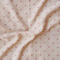 Mogra Chanderi Chiku With Pink Tiny Flower Motif Printed Fabric Mogra Chanderi Chiku With Pink Tiny Flower Motif Printed Fabric