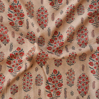 Mogra Chanderi Chiku With Red Flower Plant Motif Printed Fabric Mogra Chanderi Chiku With Red Flower Plant Motif Printed Fabric