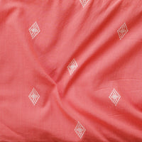 Pure Cotton Handloom Dark Peach With White Diamond Motif Hand Woven Fabric Pure Cotton Handloom Dark Peach With White Diamond Motif Hand Woven Fabric