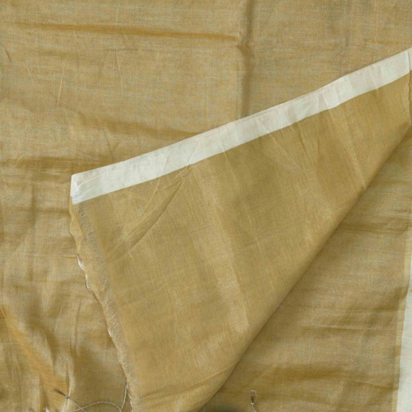 Tissue Plain Dark Golden Hand Woven Fabric