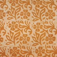 Pure Cotton Dabu butterscotch With Cream Floral Design Hand Block Print Fabric Pure Cotton Dabu butterscotch With Cream Floral Design Hand Block Print Fabric