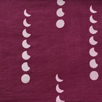 Pure Cotton Dabu Maroon With Off White Moon phase Hand Block Print Fabric Pure Cotton Dabu Maroon With Off White Moon phase Hand Block Print Fabric