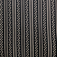 Pure Cotton Ajrak Black Stripes And Zig-Zag Hand Block Print Fabric Pure Cotton Ajrak Black Stripes And Zig-Zag Hand Block Print Fabric