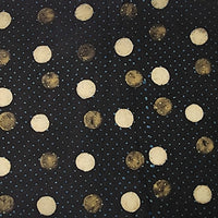 Pure Cotton Ajrak Brown With Tiny Blue Dots And White And Light Brown Polka Dots Hand Block Print Fabric Pure Cotton Ajrak Brown With Tiny Blue Dots And White And Light Brown Polka Dots Hand Block Print Fabric
