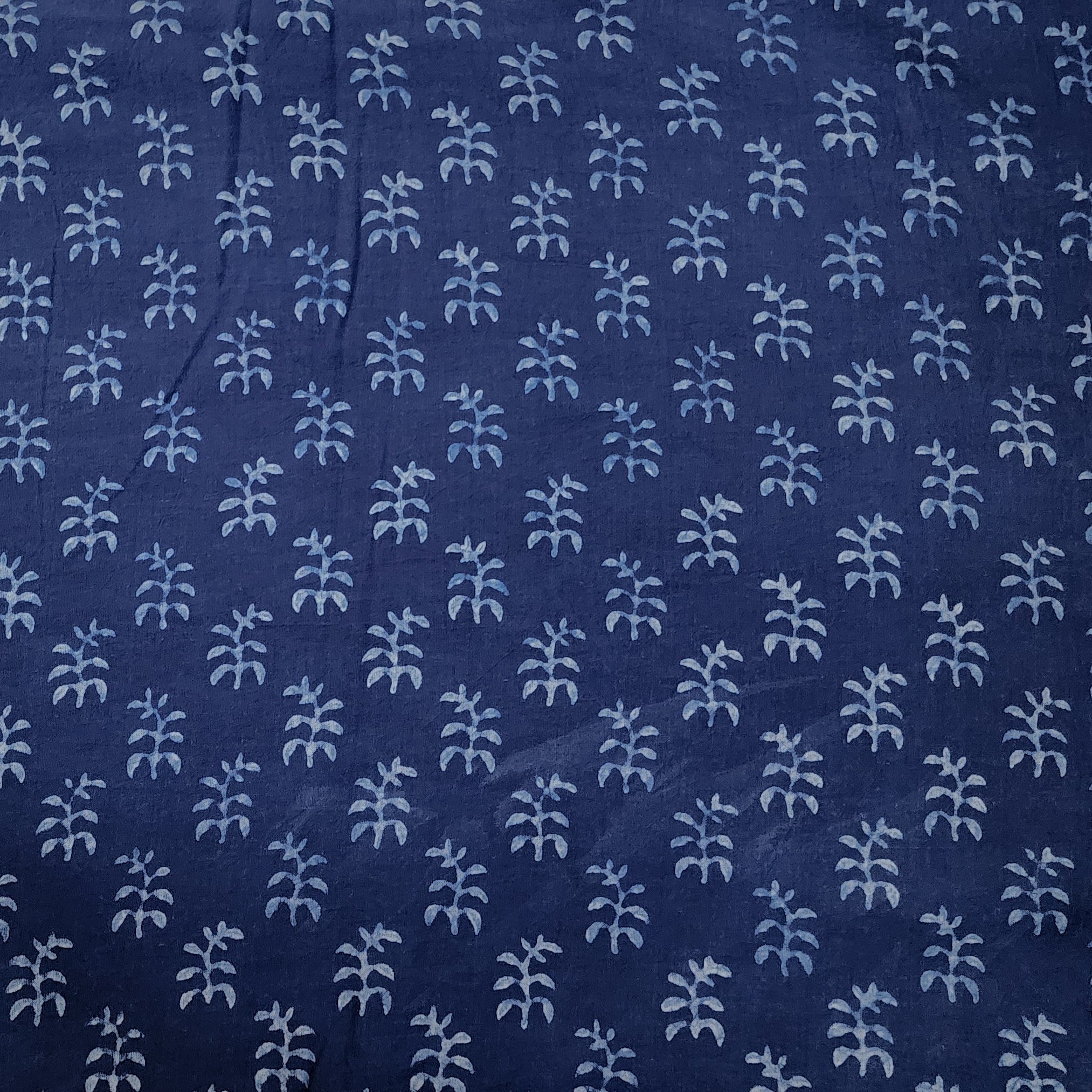 Brown - Natural Dyed Akola Hand Block Print Mulberry Silk Fabric 05