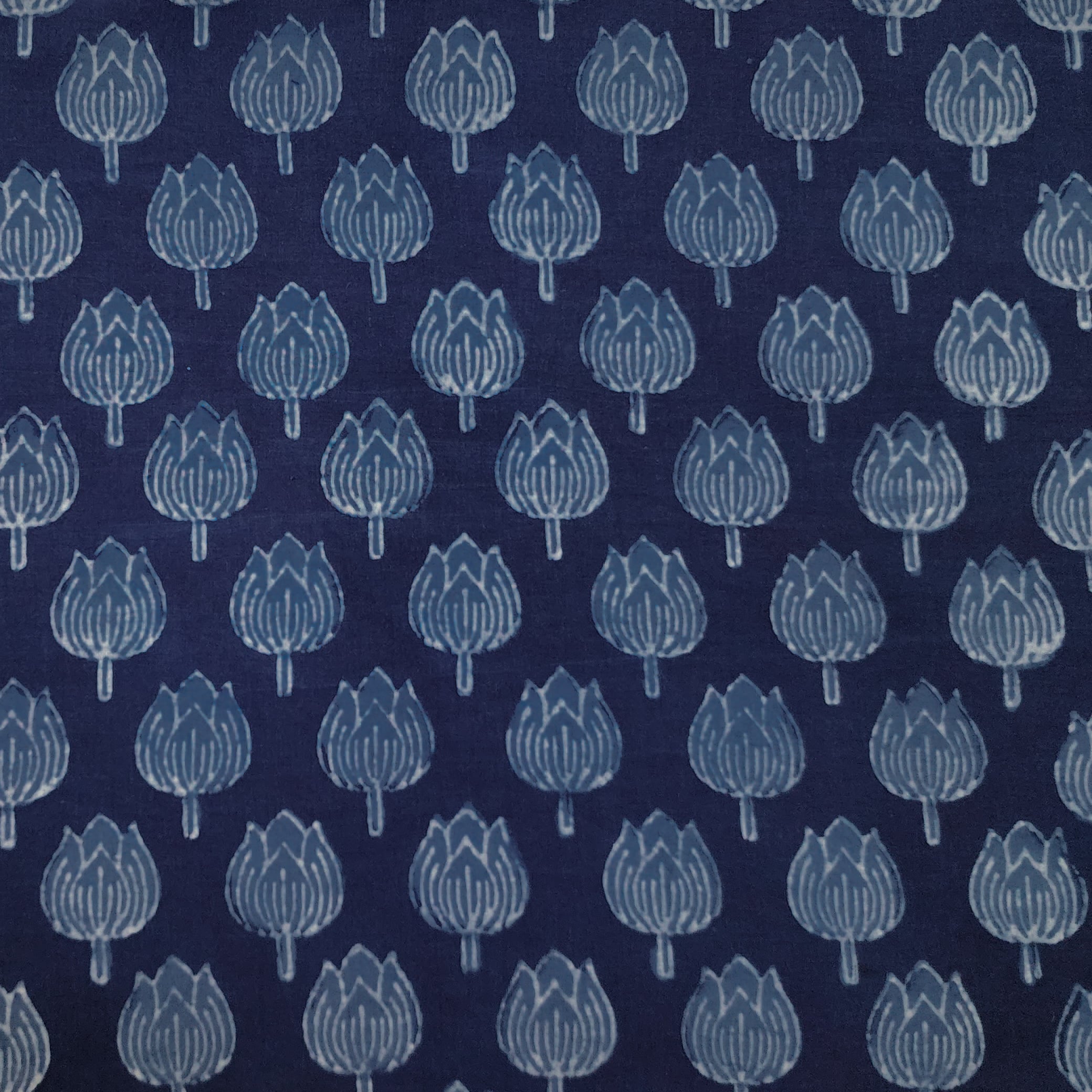 Brown - Natural Dyed Mulberry Silk Cotton Akola Hand Block Printed Handloom Fabric 20 main image 1