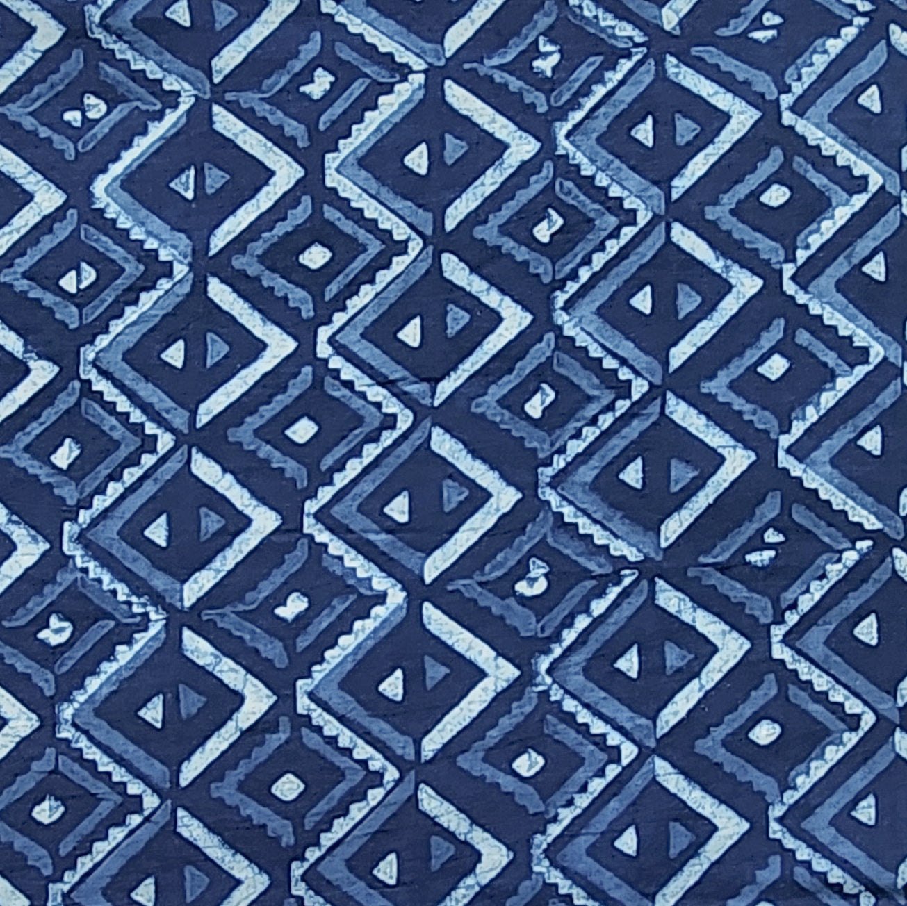 Pure Cotton Akola Indigo With Intricate Waves Design Hnad Block Print ...