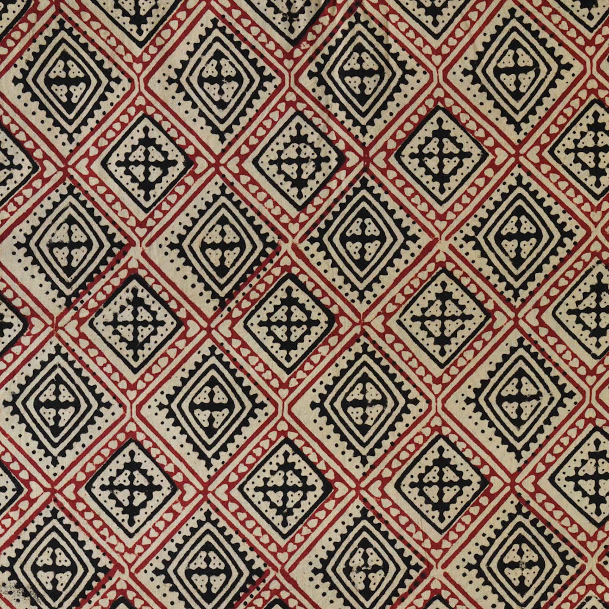 Brown - Block Printed Cotton Bagru Blouse Piece 01