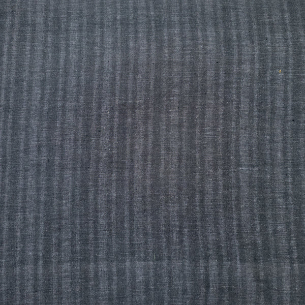 Pure Cotton Handloom Bluish Grey Plain With Checks It Self Hand Woven Fabric