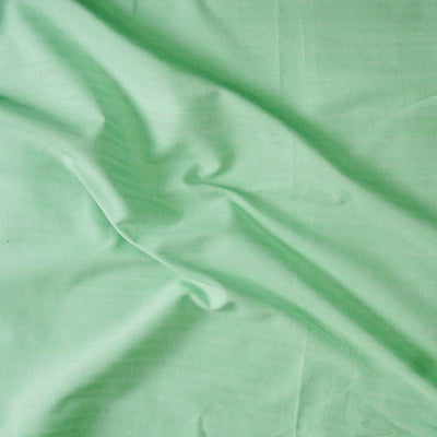Pure Cotton Plain Mint Green Hand Woven Fabric