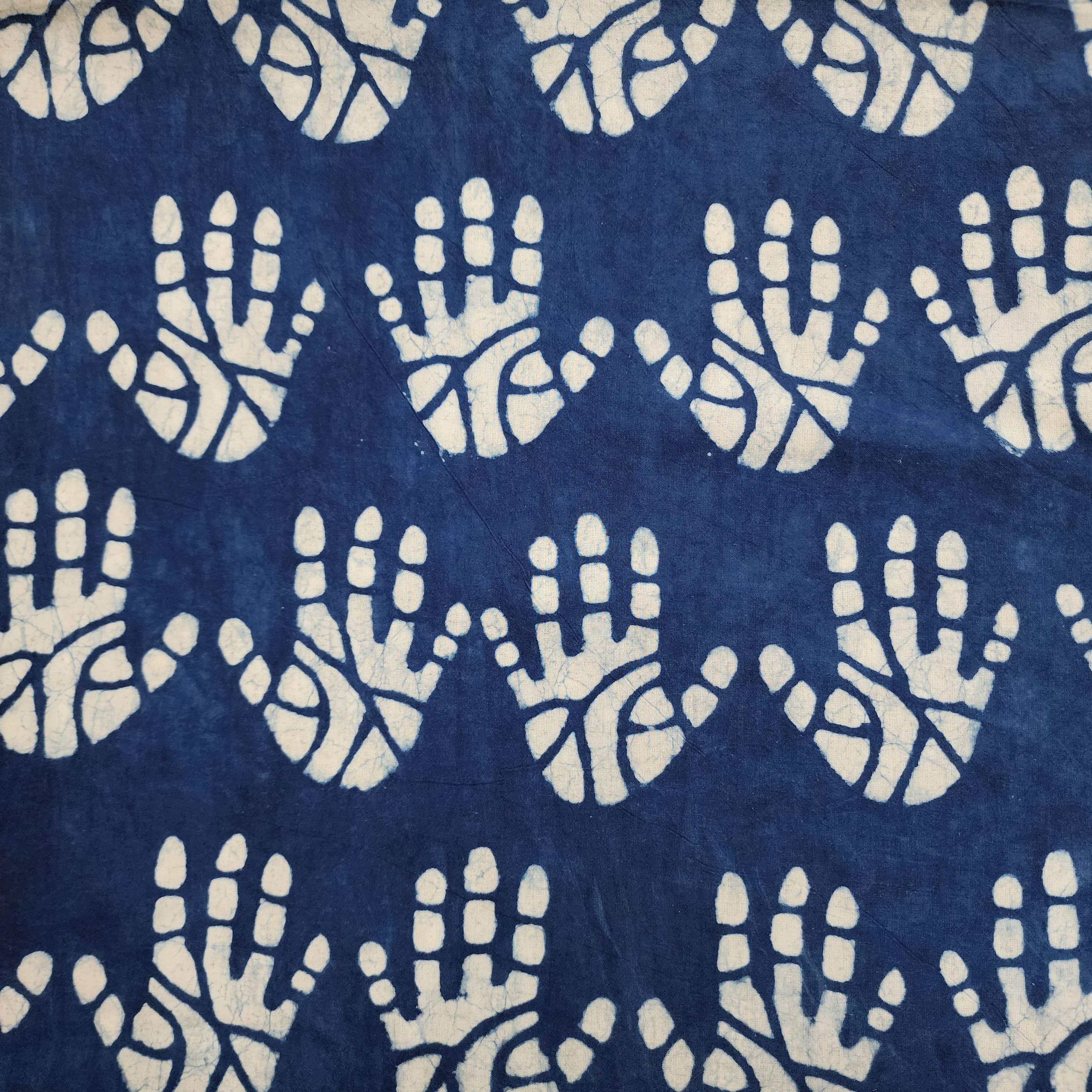 Pre cut (2.0 Meter) Pure Cotton Indigo Dabu With Hand Print Hand Block ...