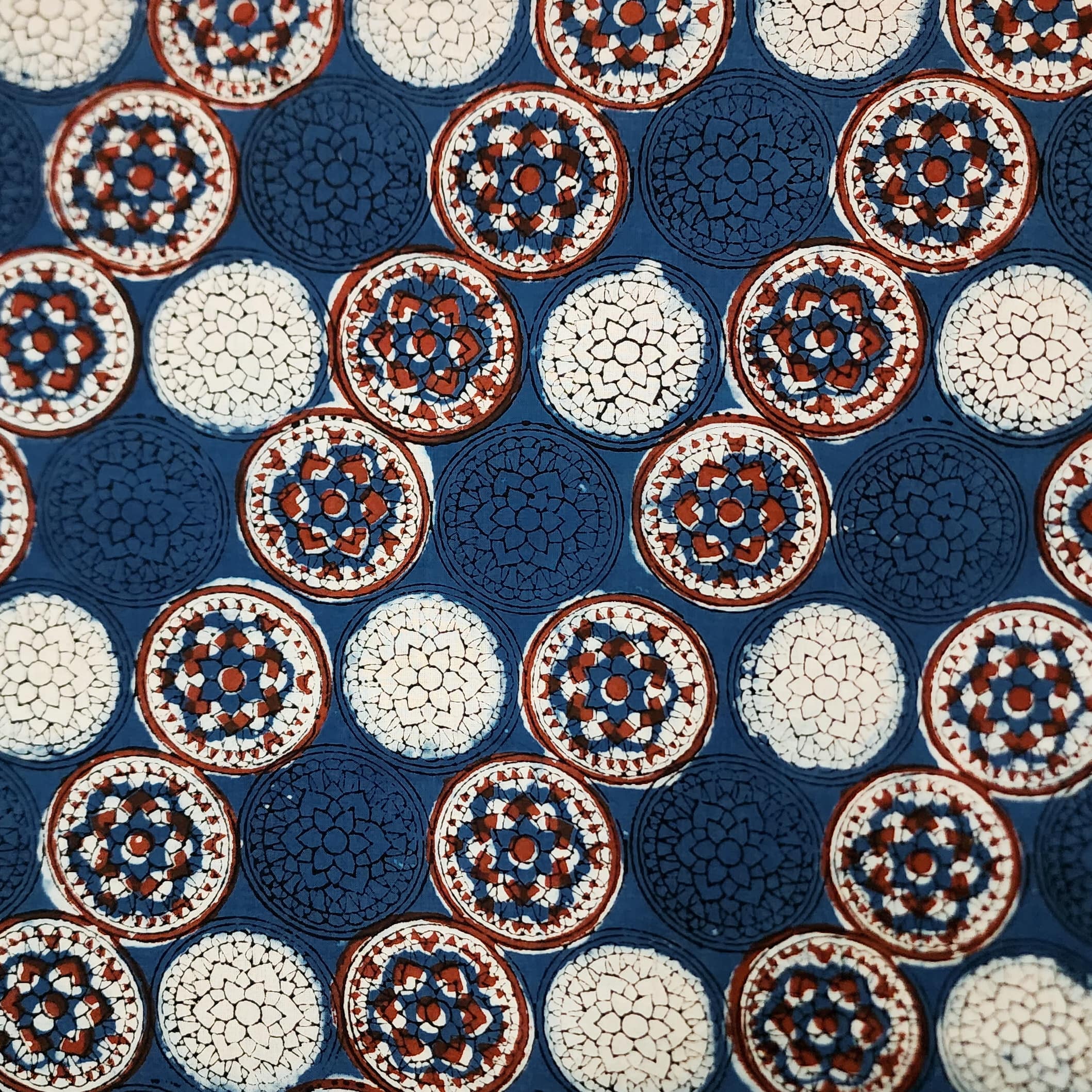 Black - Natural Dyed Cotton Hand Block Print Jahota Fabric 10