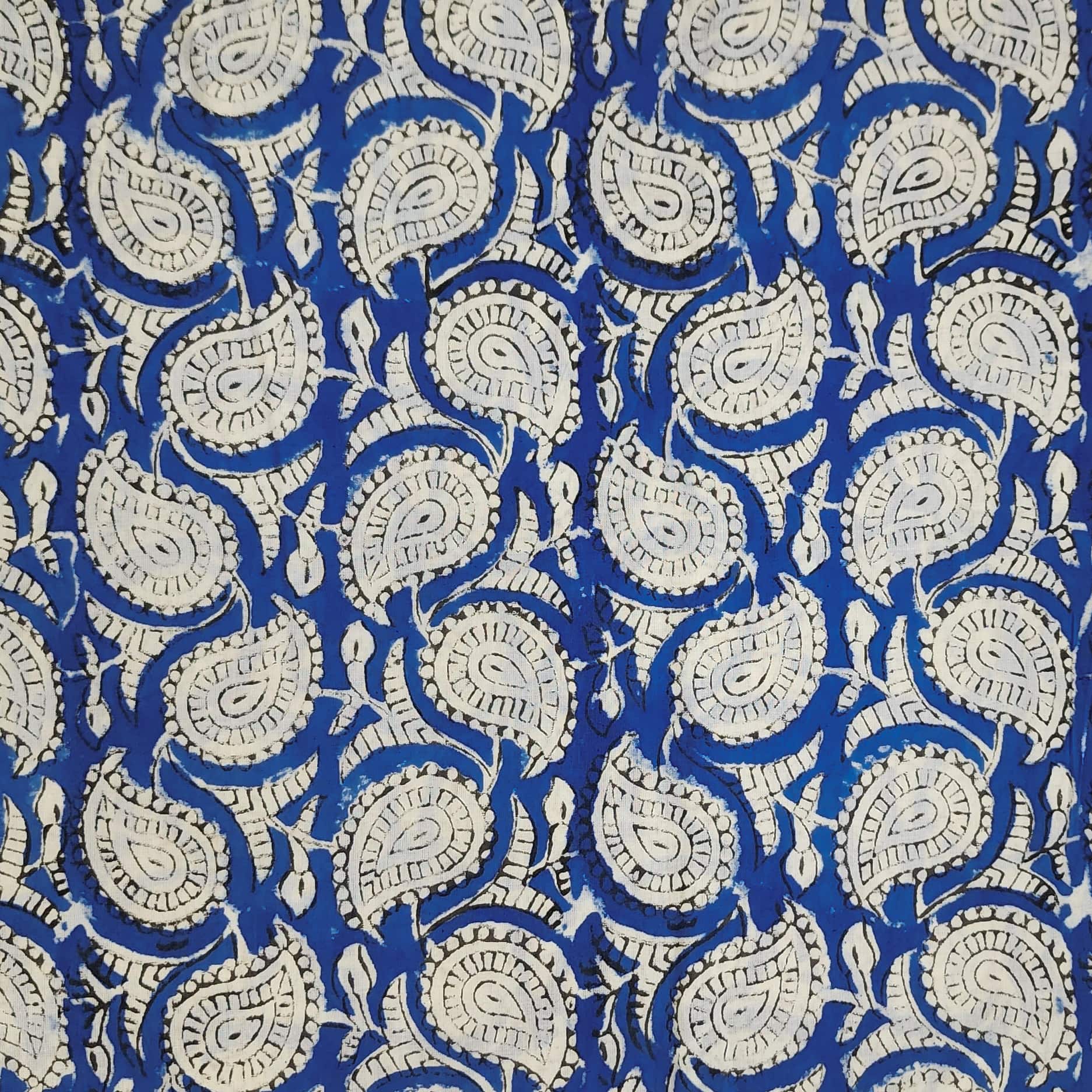 Blue Jaal Printed Cotton Fabric main image 0