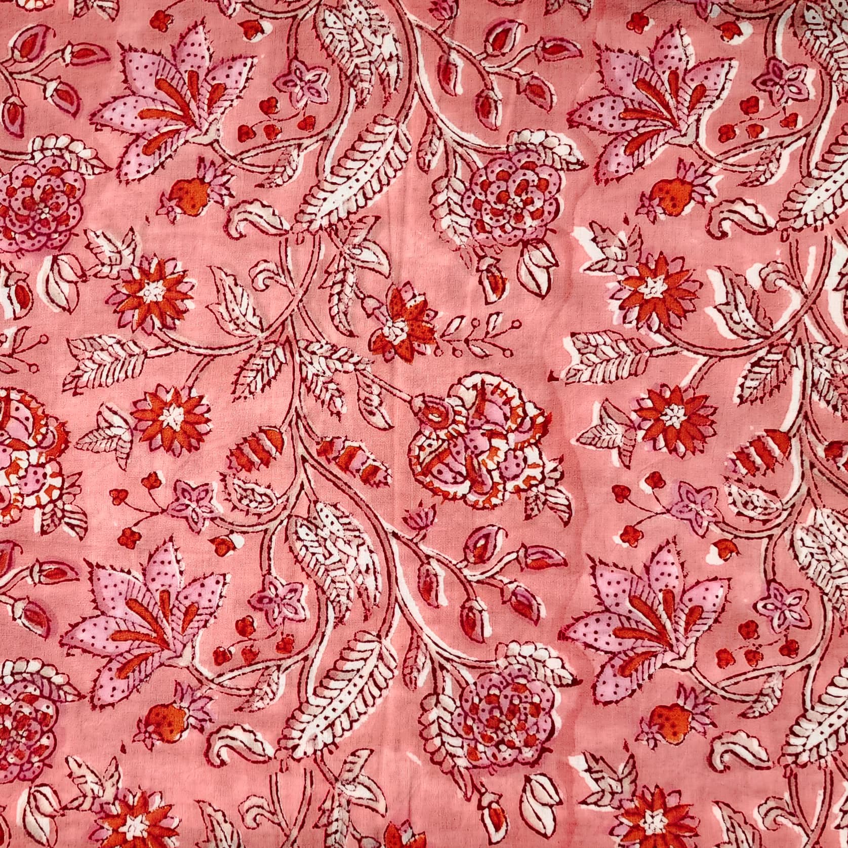 Pink Jaal Printed Cotton Fabric main image 0