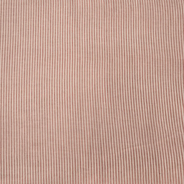 Pure Cotton Light Cream Pink Fine Stripes Fabric