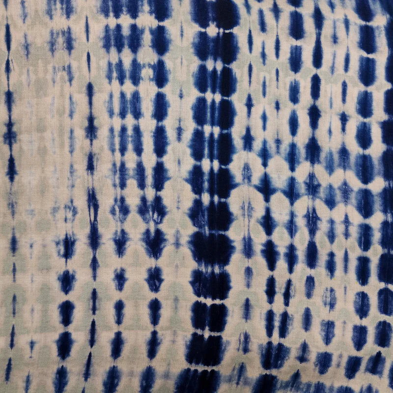 Blue - A-Line Tie & Dye Cotton Shibori Kurta 01
