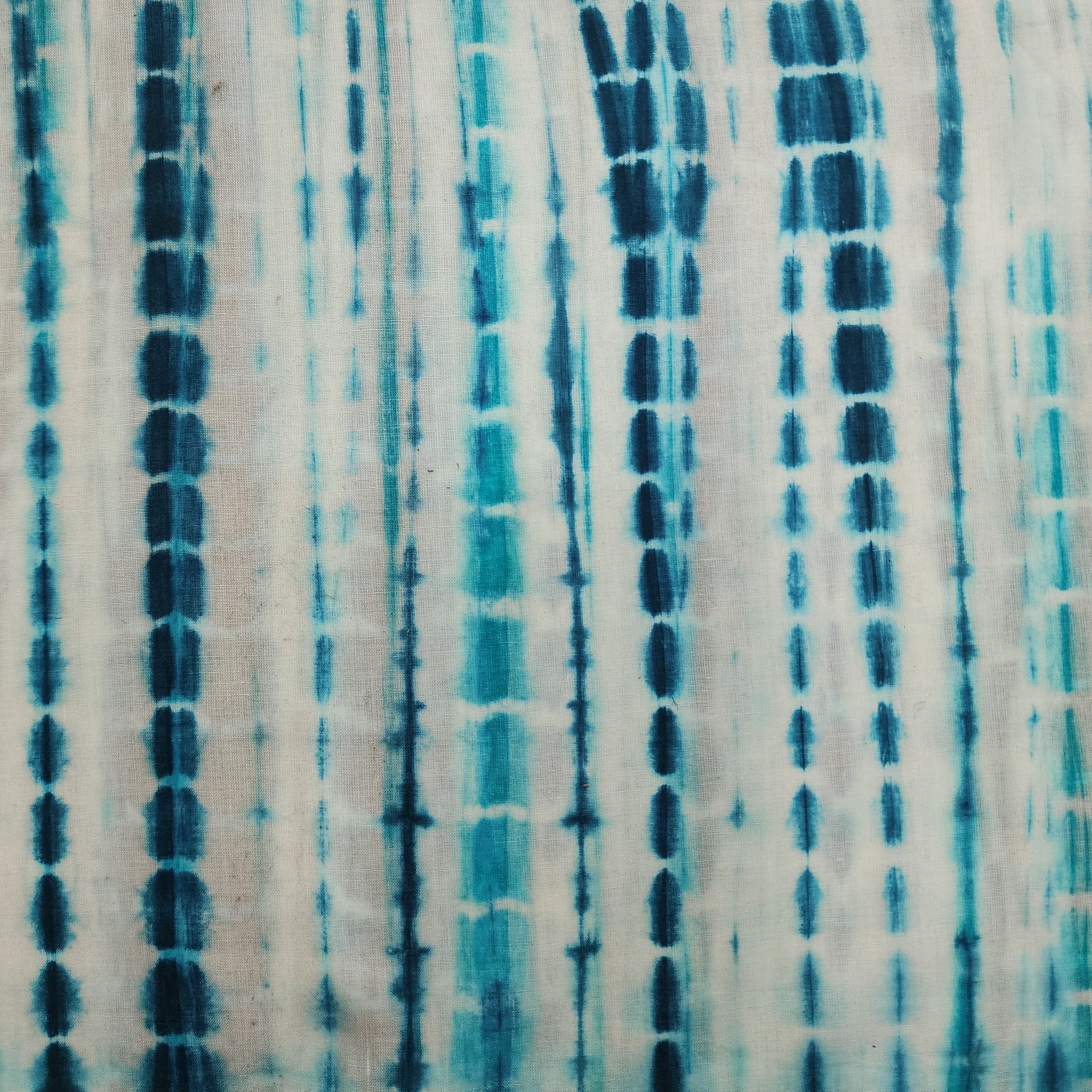 White - Shibori Tie-Dye Pure Mul Cotton Fabric 22