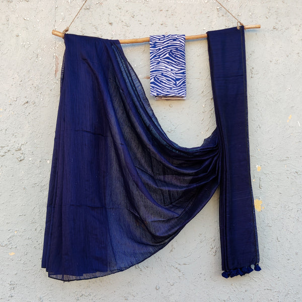 ROHINI- Semi Matka Silk Saree Royal Blue