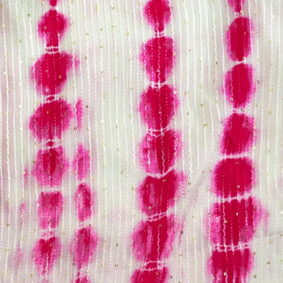 Georgette Pink Shibori Kaatha Flowy Fabric