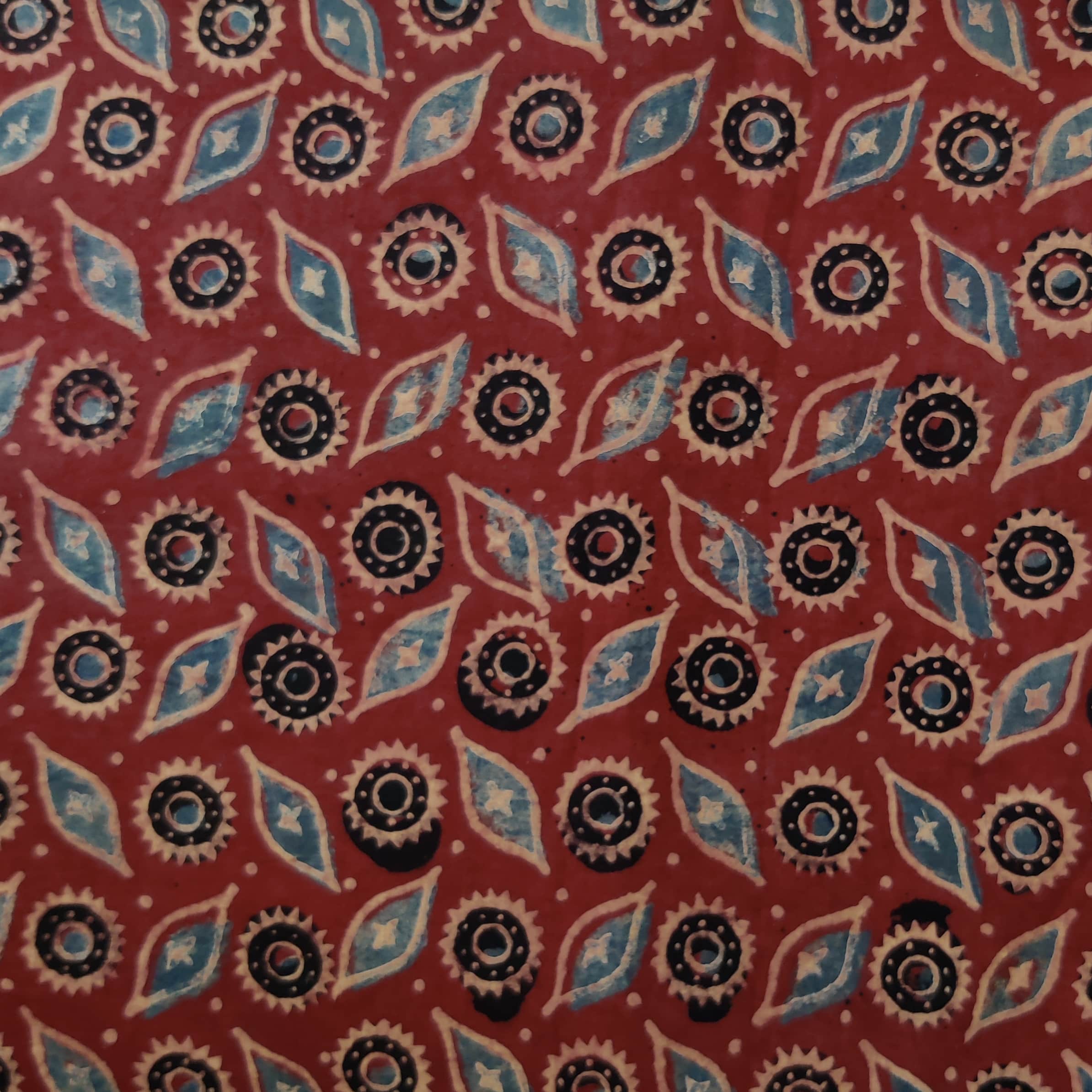 Blue - Ajrakh Block Printed Cotton Farsi Pant