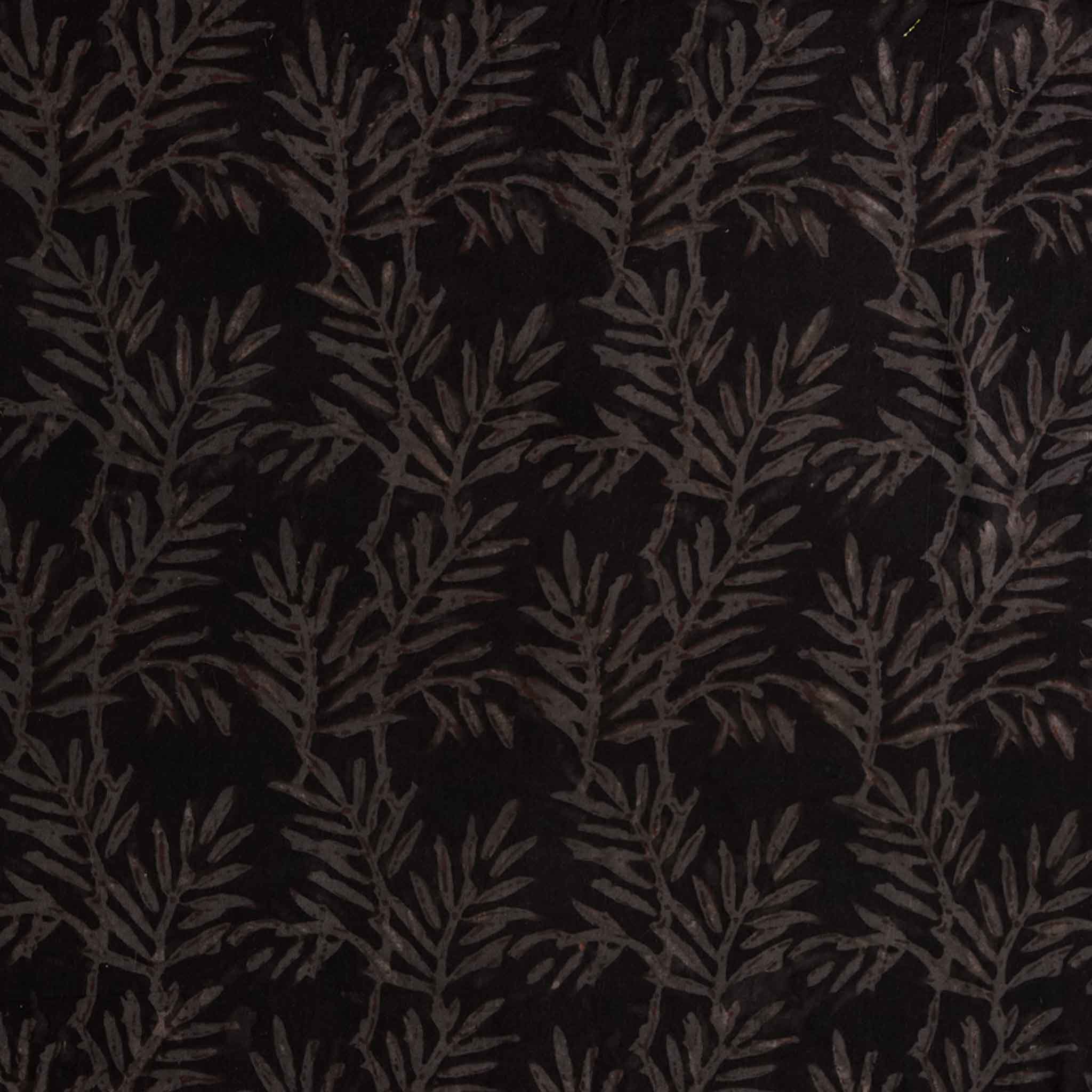 Black - Natural Dyed Cotton Hand Block Bagru Print Fabric 02