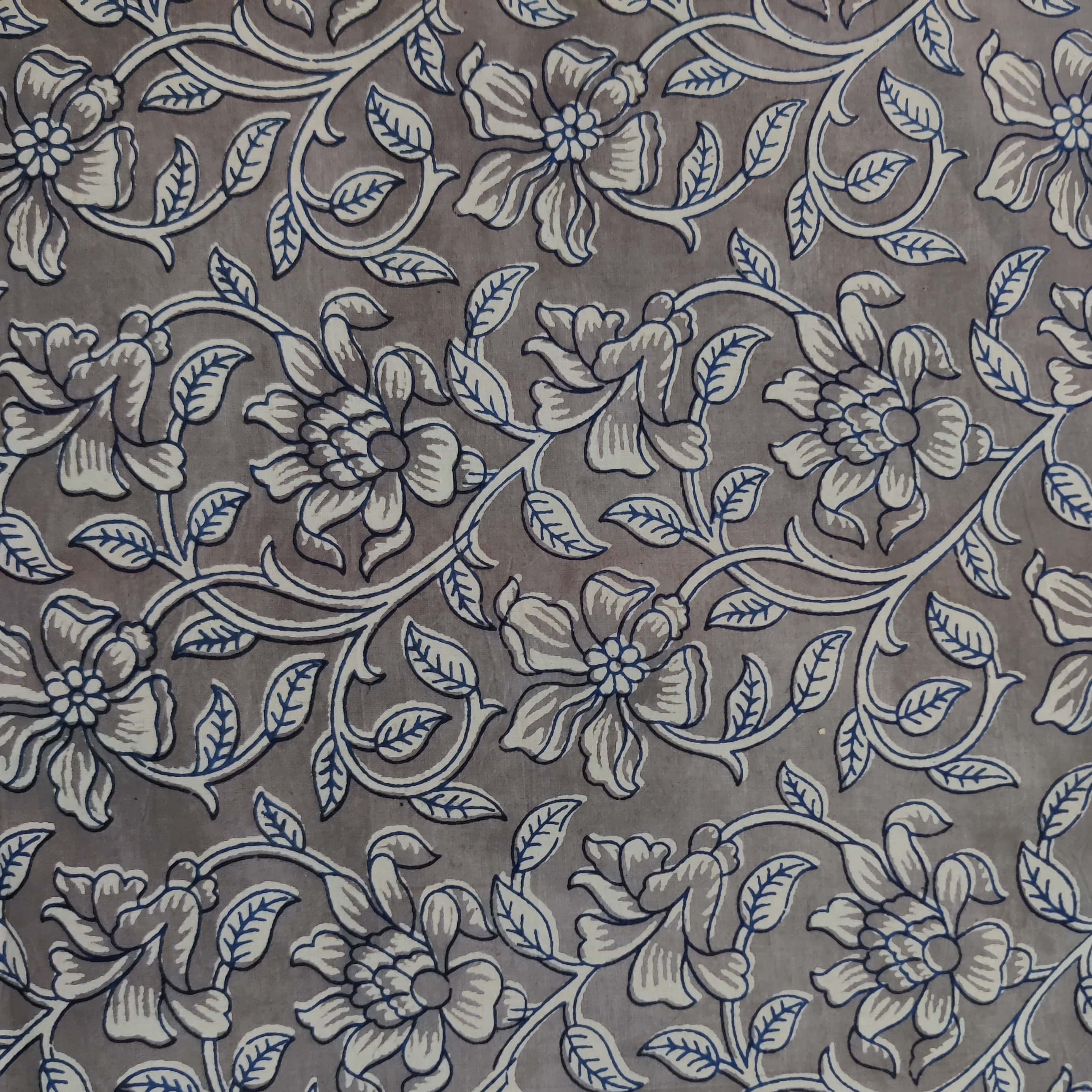 Grey Dabu Handblock  printed striped cotton pants main image 1