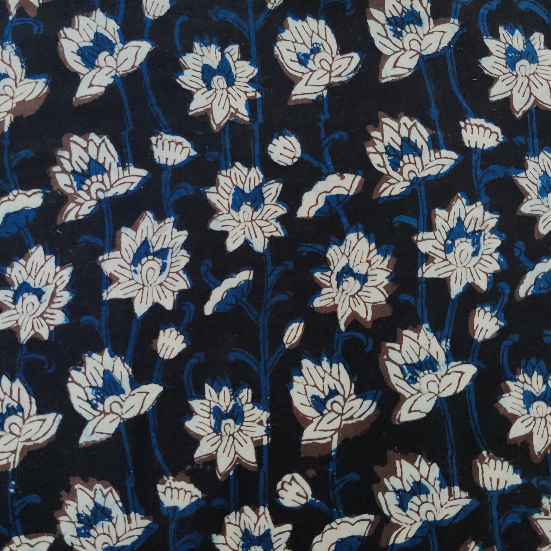 Blue - Jahota Print with Bagh Patch Cotton Bedsheet Set 03