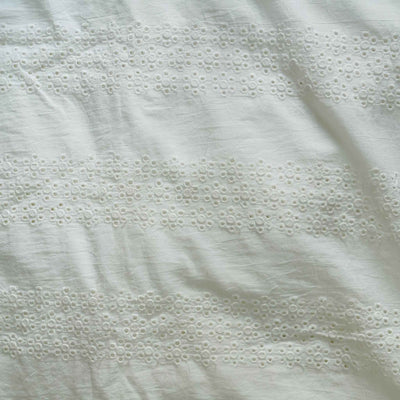Width 44 Inches Pure Cotton Hakoba White With Flowers Border Fabric