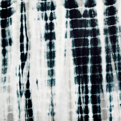 Pure Cotton Shibori Black Tie And Dye Fabric