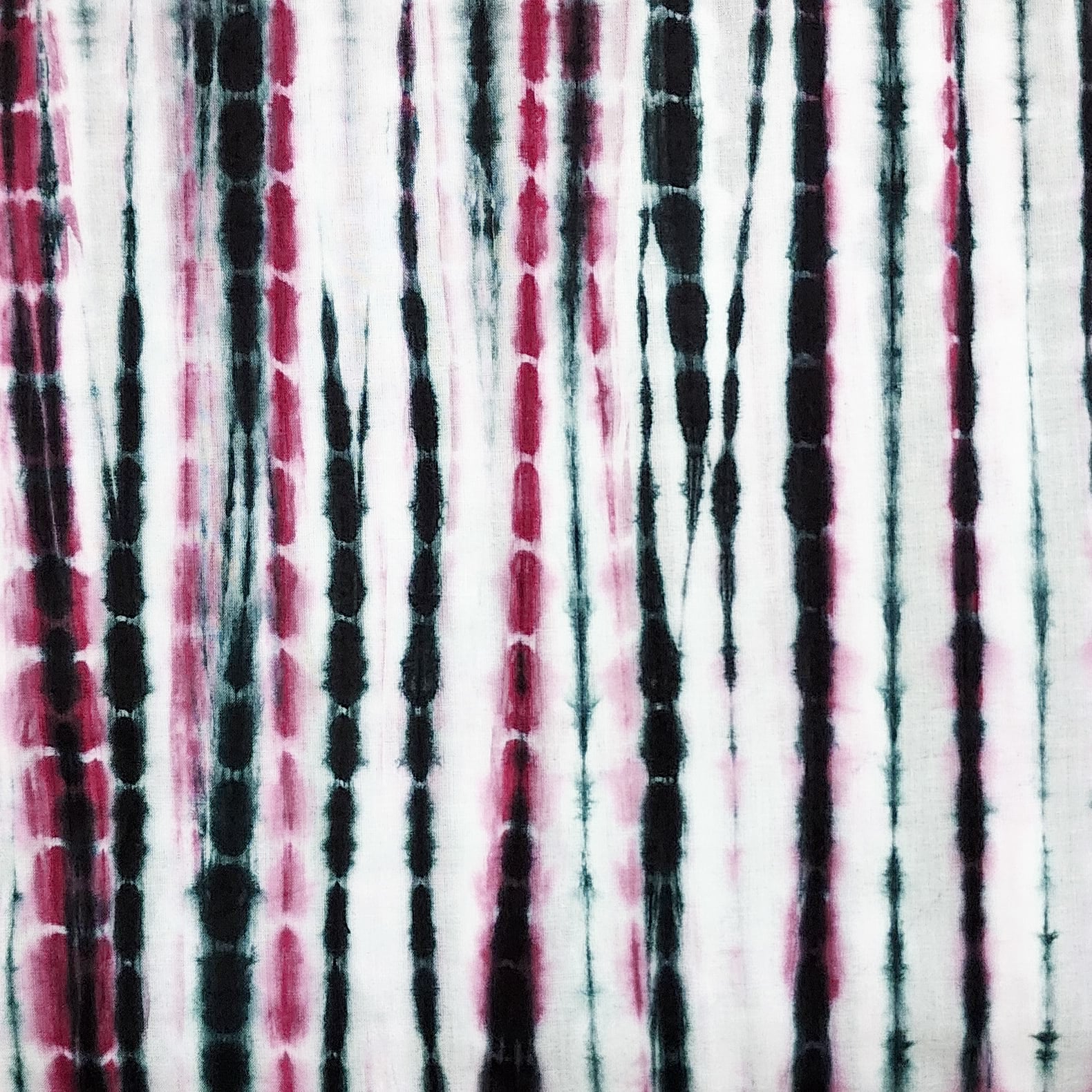 Pure Cotton Shibori Black With Pink Tie And Dye Fabric - Sanskruti