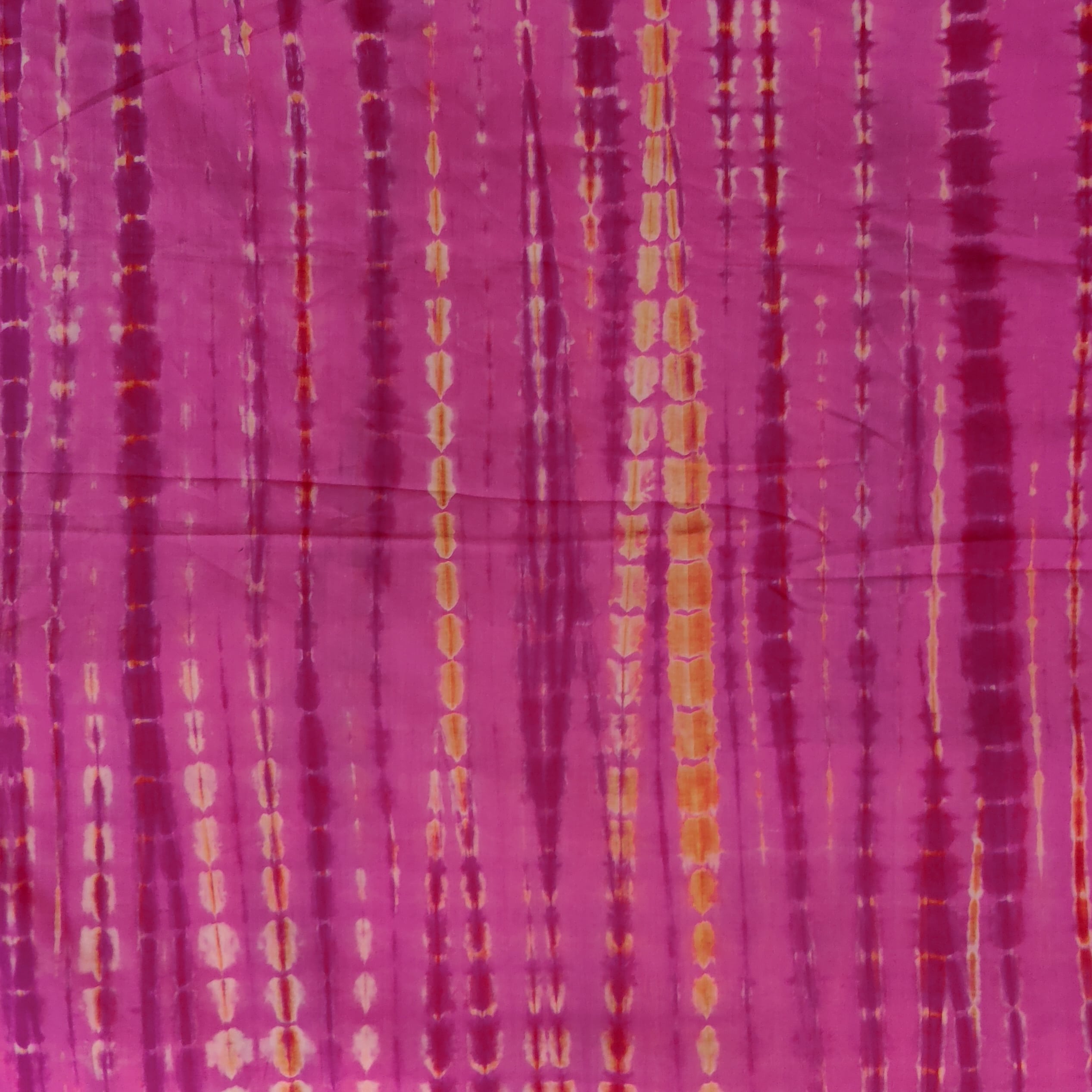 Pink - Chanderi Silk Tie-Dye Shibori Fabric 01