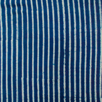 Pure Cotton Indigo With Stripes Hand Block Print Fabric Pure Cotton Indigo With Stripes Hand Block Print Fabric