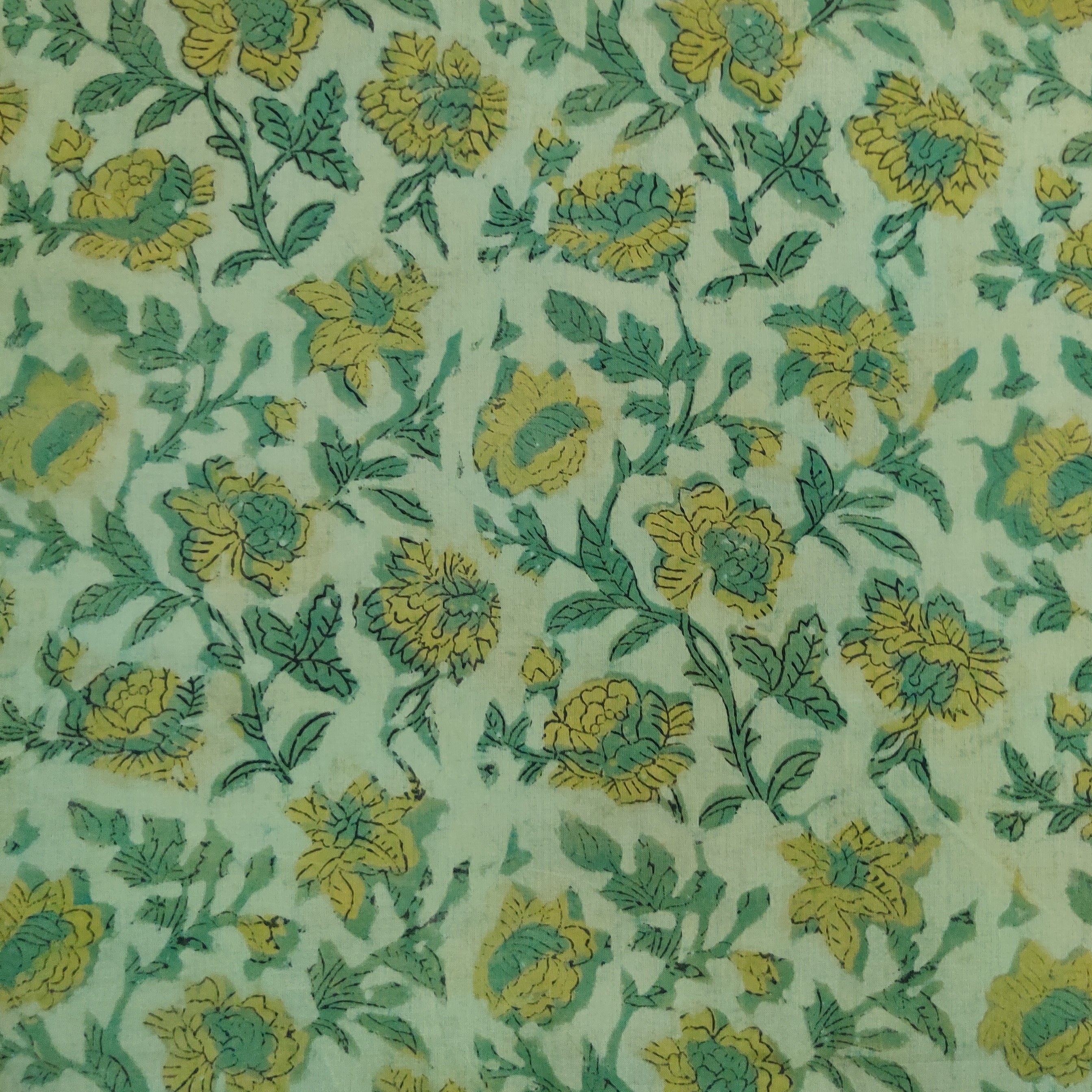 Green - Special Modal Vanaspati Hand Block Printed Fabric