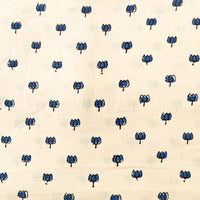 Pure Natural Ajrak Persian Blue With Rust Lotus Hand Block Print Fabric Pure Natural Ajrak Persian Blue With Rust Lotus Hand Block Print Fabric
