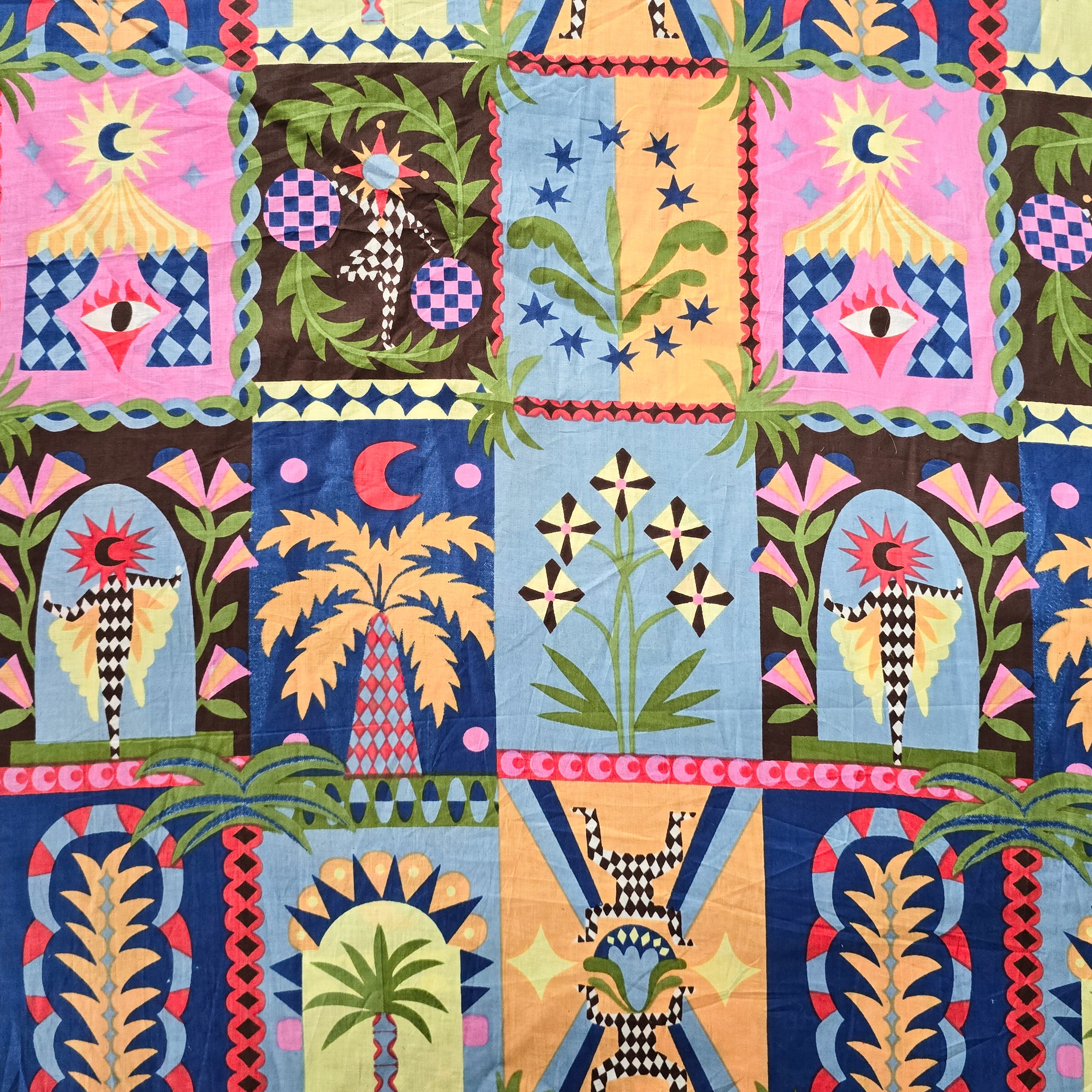 Pure Cotton Screen Print Different Blocks Fabric – Sanskruti