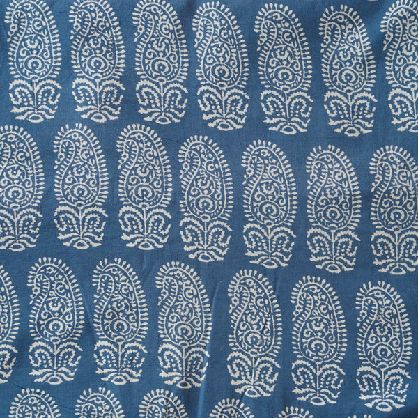 Pure Cotton Gamthi Pink With Cream Intricate Design Kairi  Motif Hand Block Print Fabric