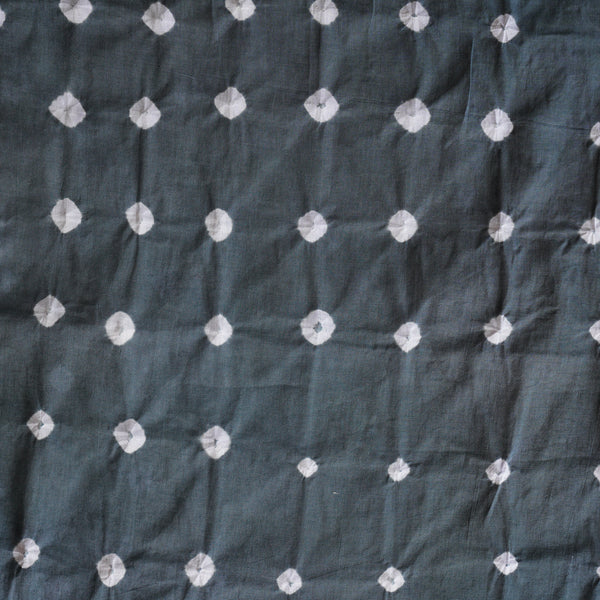 ( Precut 2.50 Meter ) Pure Cotton Bandani  Dark Grey With White  Tie And Dye Fabric